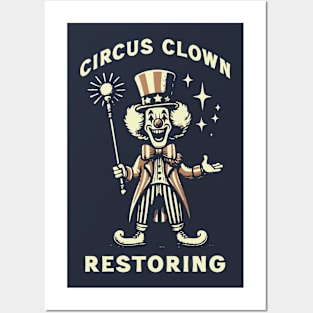 Circus Clown Restoring Posters and Art